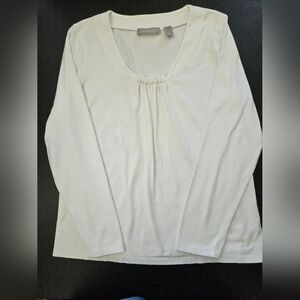 NWOT - Liz Claiborne Cotton Modal Blend White Stretch Jersey - Size XL